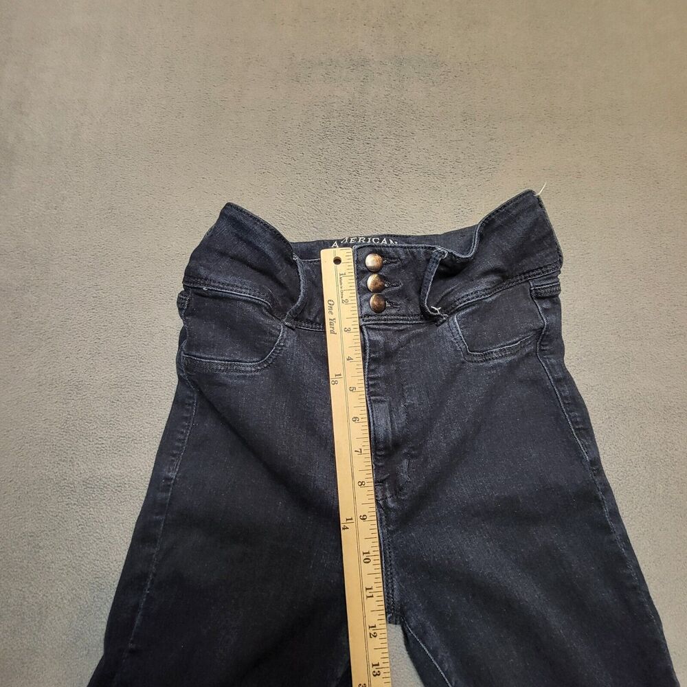 American Eagle Jeans Girls 10 Blue High Rise Jegging Distressed Stretch Denim - Picture 8 of 11